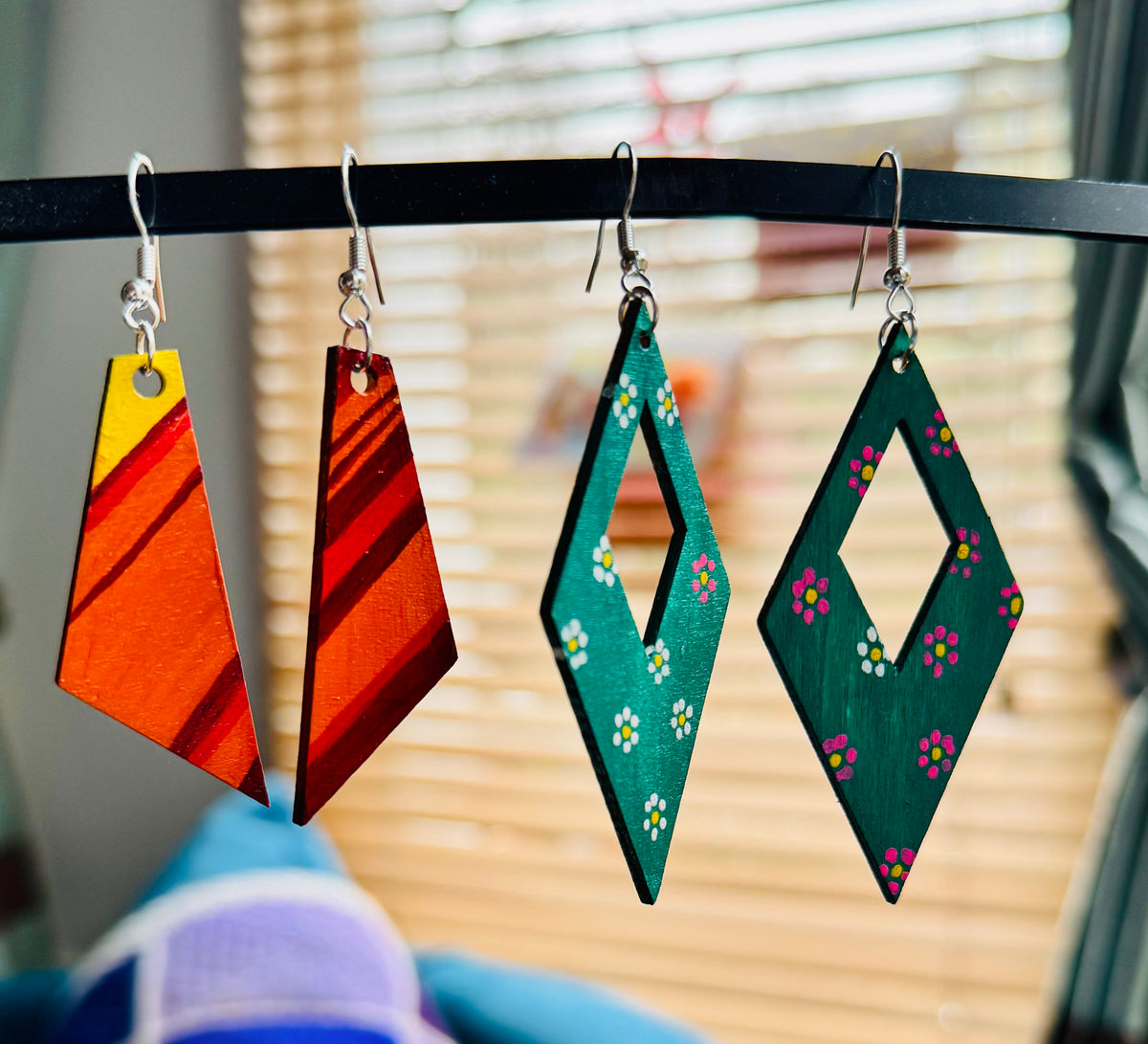 Hand-painted wooden jewellery