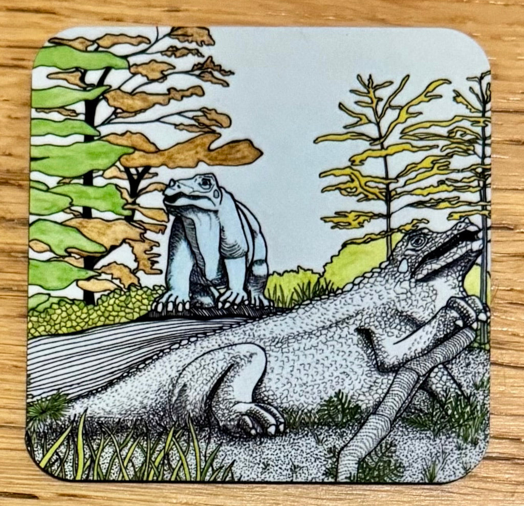 Crystal Palace dinosaur drinks coasters - set of four