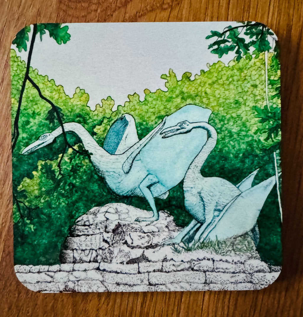 Crystal Palace dinosaur drinks coasters - set of four