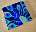 Magnifying compact mirror - peacock - based on original artwork