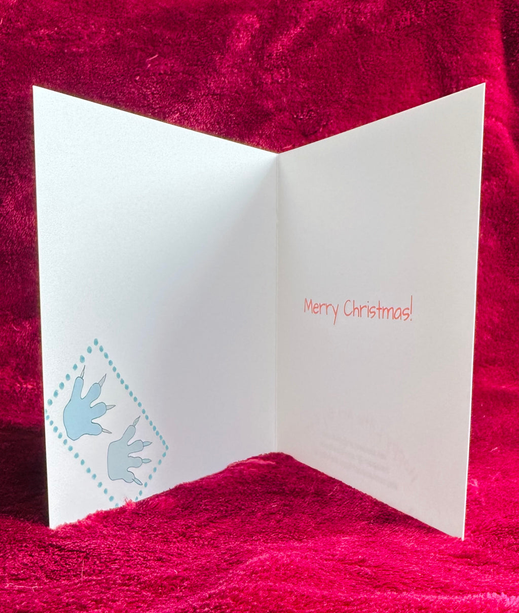 Crystal Palace dinosaur Christmas cards - Megalosaurus in Santa Hat