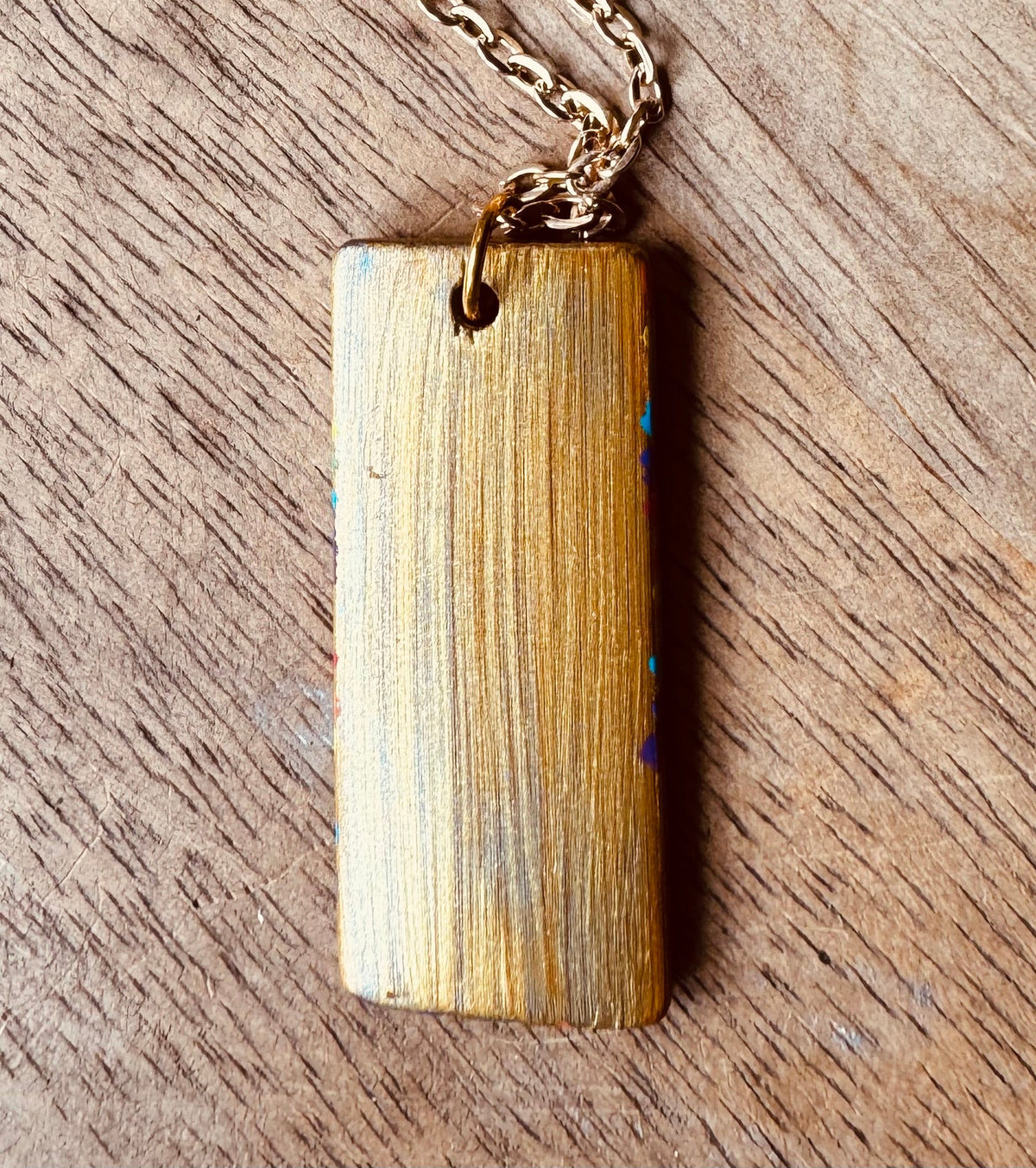 Rainbow wooden necklace pendants