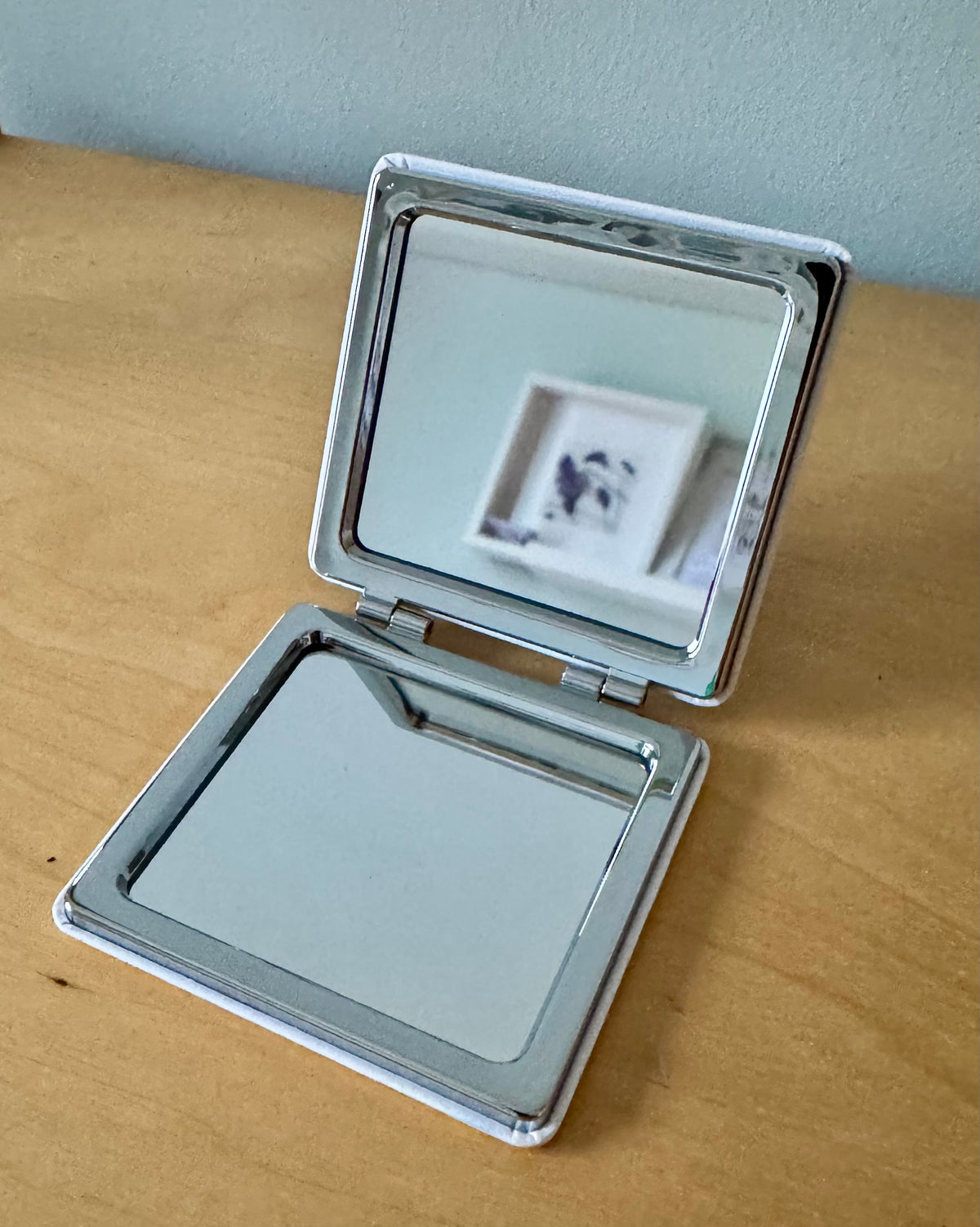 Magnifying compact mirror - rainbow butterfly - based on original artwork
