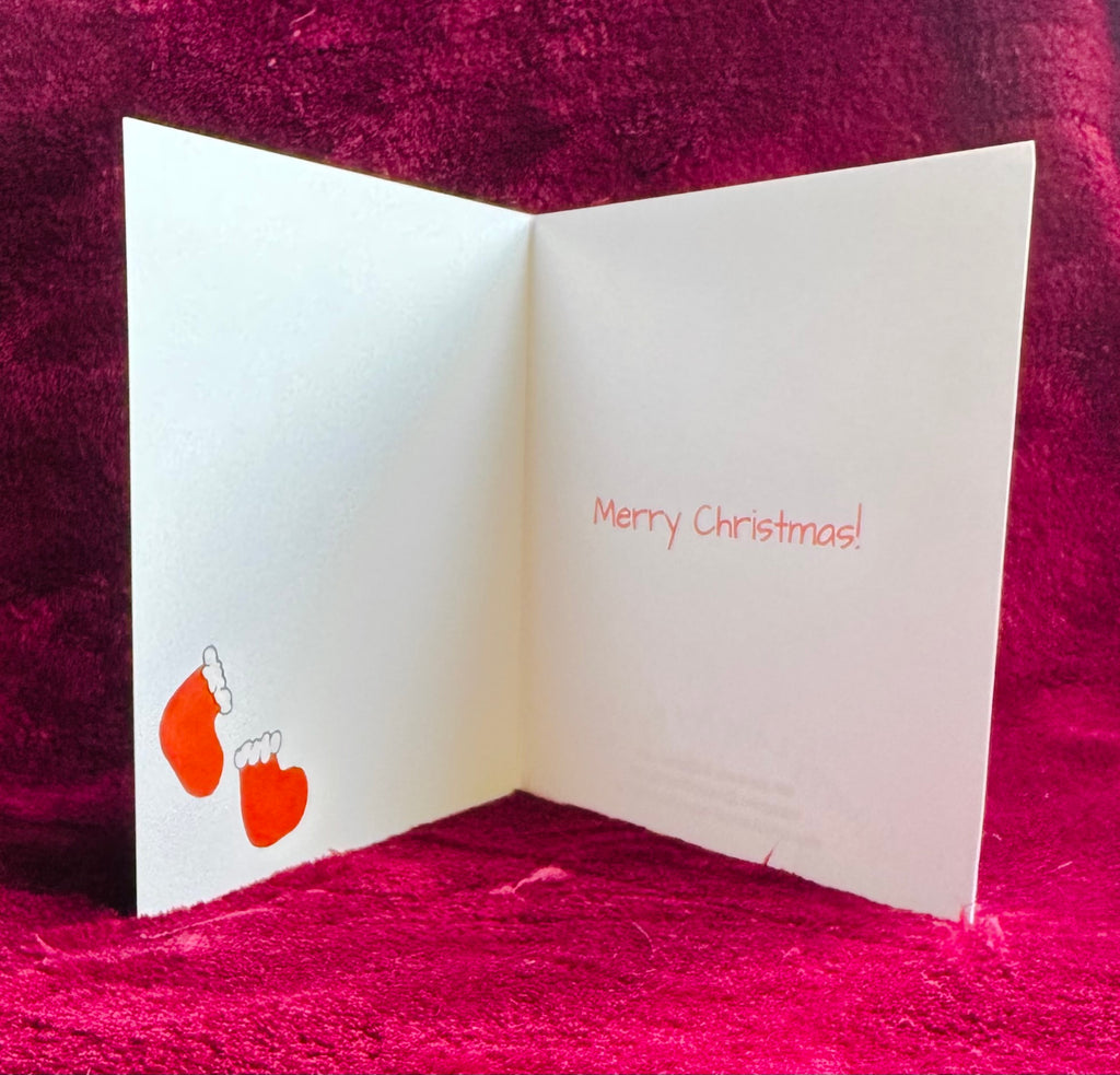 Christmas flamingo Christmas cards - flamingo in Santa hat