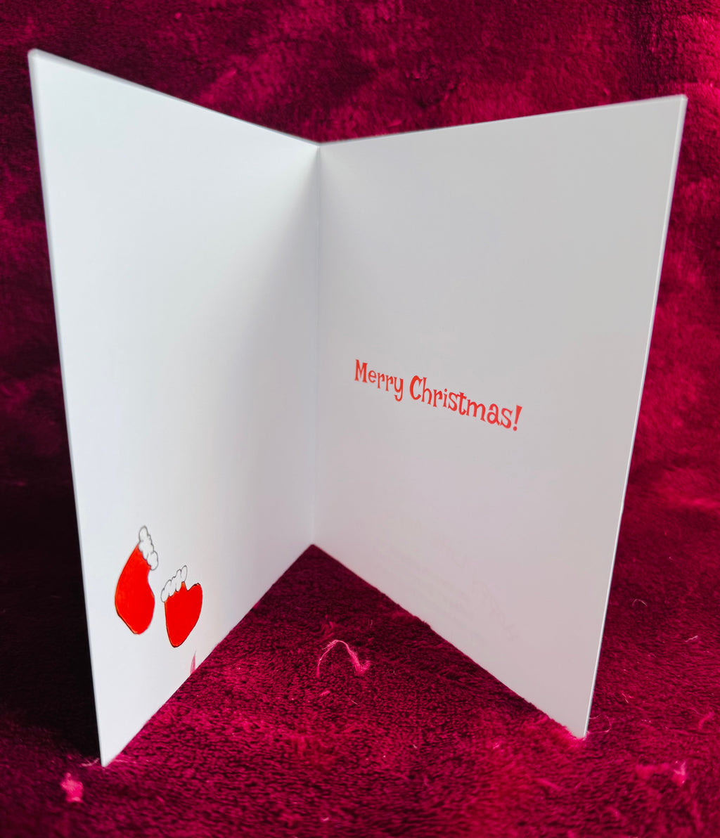 Funny festive dogs Christmas card - ‘Santa Paws is coming to town’