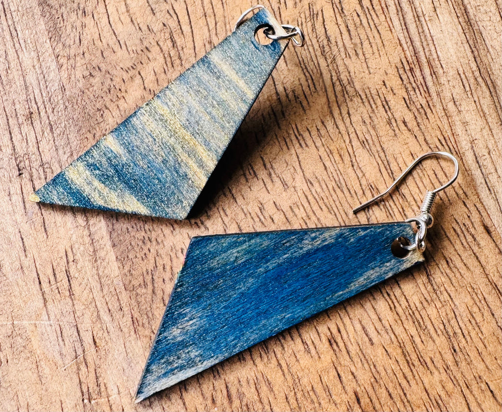 Rainbow wooden earrings