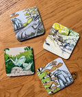 Crystal Palace dinosaur drinks coasters - set of four